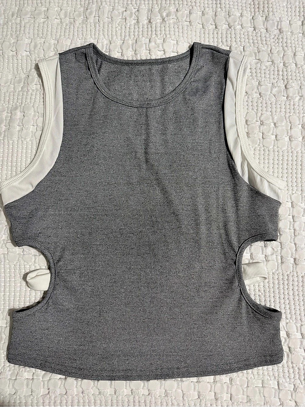Gray & White Athletic Tank Size Large